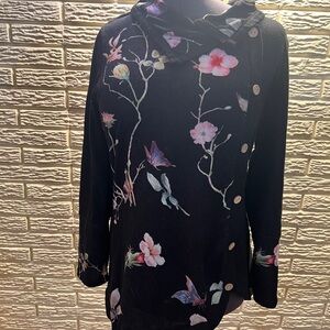 Loveu.Dear Stunning Floral Black Women's Top
